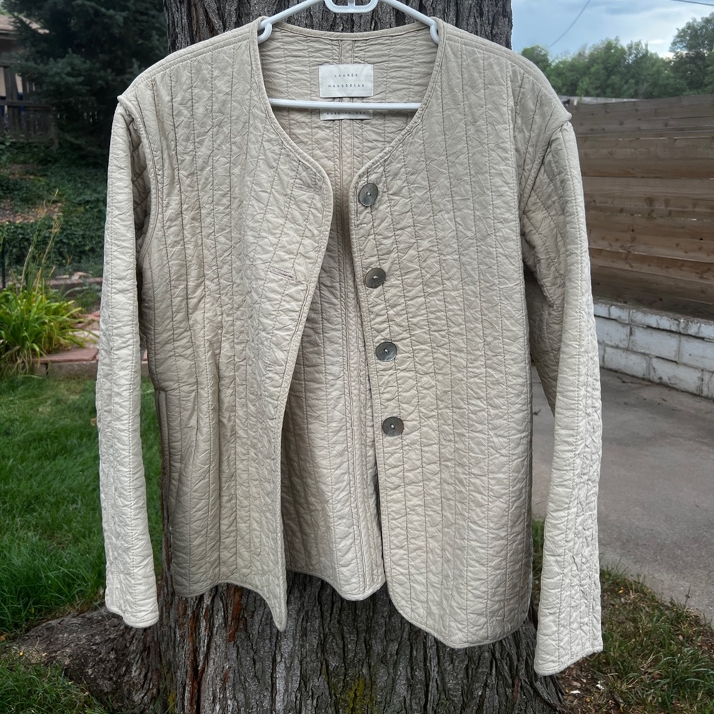 Lauren Manoogian Quilted Jacket. Tan. Medium